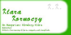 klara kormoczy business card