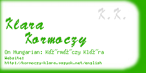 klara kormoczy business card